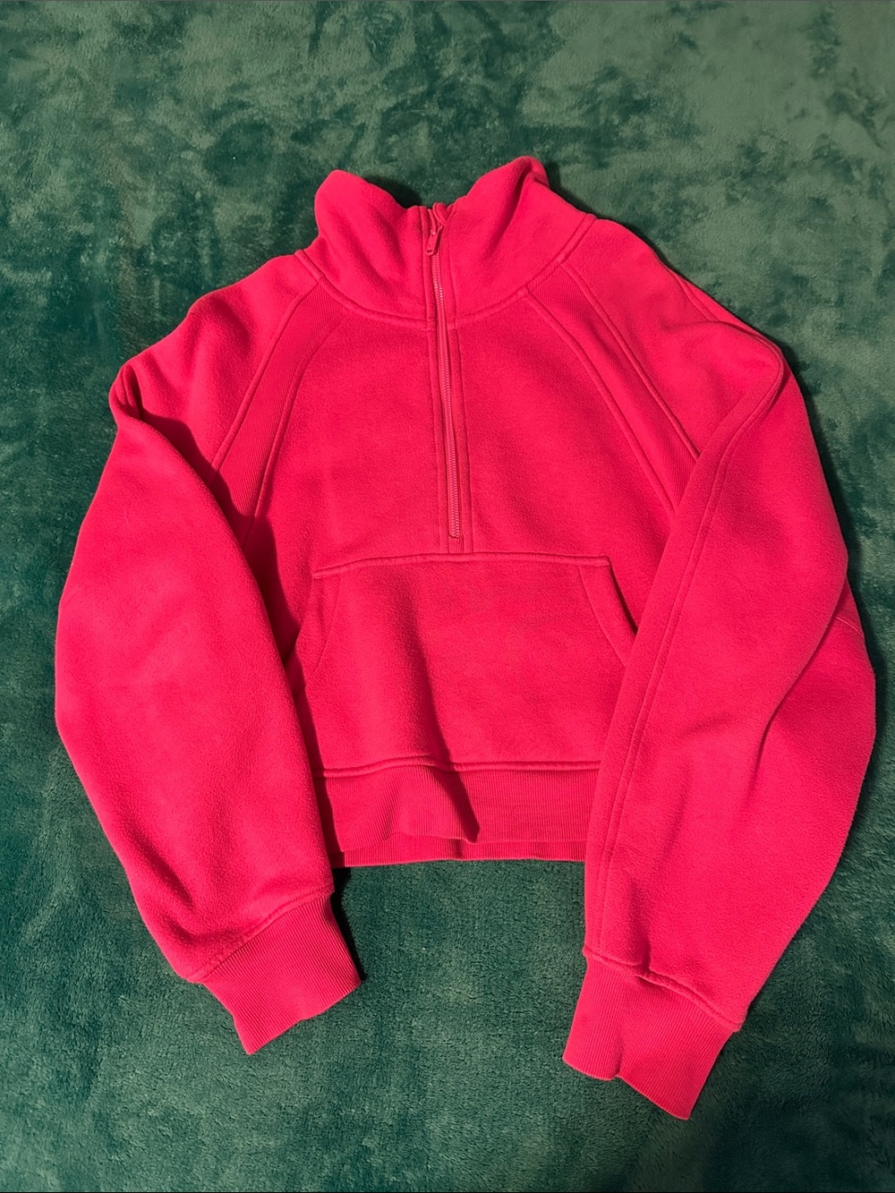 CRZ YOGA Hot Pink Half-Zip Fleece Pullover